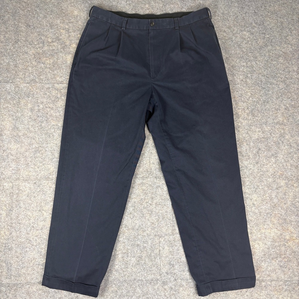 Brooks Brothers 346 Advantage Chino Elliot Navy Blue Pleated Dress Pants 38x32